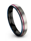 Matte Grey and Gunmetal Guy Wedding Band Tungsten Carbide Rings Female Dome - Charming Jewelers