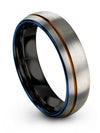 Engraved Grey Wedding Bands for Womans Grey and Copper Tungsten Band Grey Mom - Charming Jewelers