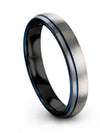 Male Promise Ring 4mm Tungsten Grey Band Bands for Men Grey Christmas Gifts - Charming Jewelers