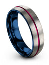 Wedding Band Set His and Fiance Tungsten Band for Ladies Matte Grey and Teal - Charming Jewelers