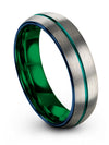 Woman&#39;s Jewelry Tungsten Anniversary Rings Engagement Womans Bands Grey Teal - Charming Jewelers