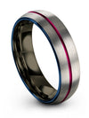 Grey Wedding Bands Set for Him and Him Tungsten Grey Gunmetal I Love You Bands - Charming Jewelers
