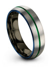 Unique Wedding Band Male Tungsten Ring Band Engraving Half Grey Half Green - Charming Jewelers
