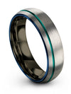 Wedding Ring Man 6mm Tungsten Rings Grey Birth Day Ring for Guy Personalized - Charming Jewelers