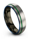 Wedding Band Sets for Husband and Fiance Grey Green Brushed Grey Tungsten Rings - Charming Jewelers