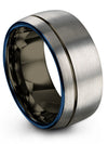 Carbide Wedding Band Tungsten Wedding Band Grey and Gunmetal Couple Bands - Charming Jewelers