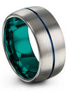 10mm Blue Line Promise Rings for Men&#39;s Male Tungsten Womans