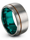 Men Wedding Bands Grey Groove Tungsten Rings for Scratch Resistant Husband - Charming Jewelers