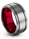 Men Wedding Bands Grey Groove Tungsten Rings for Scratch Resistant Husband - Charming Jewelers