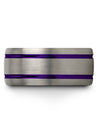 Grey Purple Anniversary Band Set for Lady Matching Tungsten Rings for Couples - Charming Jewelers