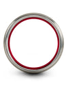 Grey Red Line Anniversary Band Tungsten Rings for Woman&#39;s and Ladies Sets - Charming Jewelers