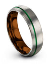 Grey Green Mens Wedding Band Tungsten Wedding Bands Set for His and Husband - Charming Jewelers