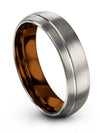 Grey and Grey Wedding Ring Ladies Tungsten 6mm Wedding Bands Couples Bands - Charming Jewelers