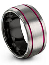 Unique Promise Band for Mens Brushed Tungsten Wedding Ring Grey Band Guys Gift - Charming Jewelers