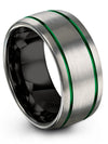Grey Bands for Woman Wedding Grey Wedding Ring for Guy Tungsten Grey Green Midi - Charming Jewelers