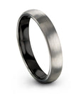 Grey Promise Rings Set for Men&#39;s Tungsten 4mm Engagement