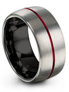 Grey Jewelry for Guys Wedding Tungsten Wedding Rings 10mm Black Line Guy Ring - Charming Jewelers