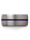 10mm Purple Line Guy Wedding Ring Lady Grey Purple Tungsten Wedding Bands Grey - Charming Jewelers