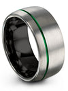 Wedding Bands for Woman&#39;s Tungsten Carbide Dome Ring for Ladies Grey Green Dome - Charming Jewelers