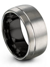 Promise Band Sets for Girlfriend and Fiance Male Tungsten Simple Promise 10mm - Charming Jewelers