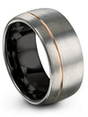 Womans Wedding Bands 10mm 18K Rose Gold Line Exclusive