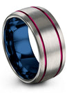 Mens Plain Promise Band Tungsten Bands Natural Finish Grey and Teal Promise - Charming Jewelers
