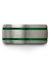 Grey and Green Promise Rings Set Tungsten Rings for Men Carbide Bands Promise - Charming Jewelers