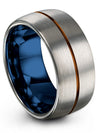 Solid Wedding Band for Mens Perfect Wedding Ring Grey Plated Bands Rings - Charming Jewelers