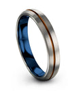 Grey Metal Wedding Rings for Male 4mm Bands Tungsten Matching Engagement Womans - Charming Jewelers