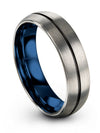 Girlfriend Wedding Band Sets Engraved Tungsten Grey Rings for Guy 6mm Mens - Charming Jewelers
