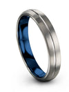 Couples Wedding Rings Tungsten Rings for Guys Grooved Promise Grey Rings - Charming Jewelers