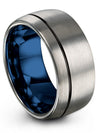 Grey Black Promise Band Tungsten Ring 10mm Grey Cute Grey Rings for Womans - Charming Jewelers