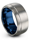 Husband and Husband Wedding Bands Sets in Grey Tungsten Bands for Woman&#39;s - Charming Jewelers
