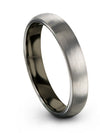 Grey Wedding Set Tungsten Band Judaism Band Male Couple Rings for Man - Charming Jewelers