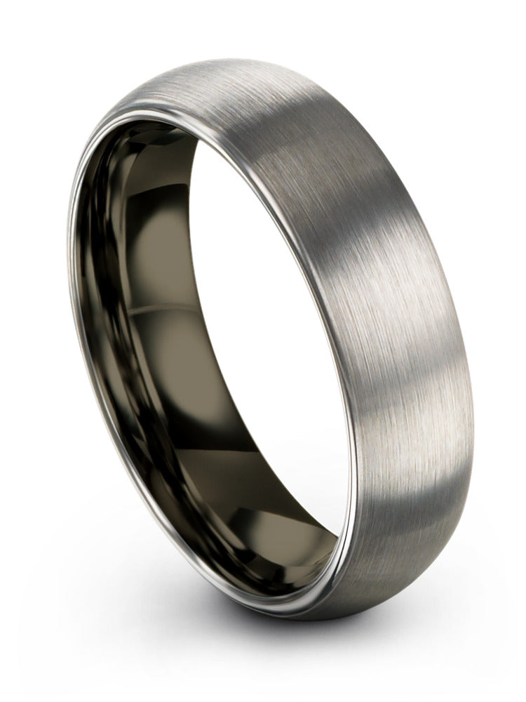 Matching Wedding Grey Bands for Couples Tungsten Ring Grey