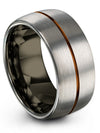 Grey Wedding Tungsten Band for Male Brushed Wife and Fiance Couples Band Grey - Charming Jewelers