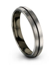 4mm Grey Wedding Band Tungsten Bands Female Engagement Rings for Couples Gift - Charming Jewelers