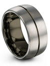 Grey Matching Wedding Bands Simple Tungsten Bands Engagement Bands Men Guys - Charming Jewelers