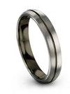 Groove Wedding Ring Tungsten Grey Male Ring Mid Ring Birth Day Present Wife - Charming Jewelers