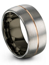 Wedding Anniversary Bands for Men Tungsten Carbide Rings Set Grey Metal Rings - Charming Jewelers