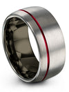 Modern Wedding Band Tungsten 10mm Grey and Band for Man Couples Promise Rings - Charming Jewelers