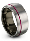 Men&#39;s Grey Ring Wedding Rings Tungsten Bands for Guys 10mm Brushed Minimal Grey - Charming Jewelers