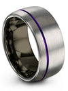 Best Friends Wedding Rings Grey and Purple Tungsten Rings Promise Ring for Her - Charming Jewelers