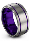 Grey Tungsten Promise Rings Sets Womans Engagement Band Tungsten Carbide Grey - Charming Jewelers