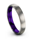 Grey Engagement Wedding Ring Set Tungsten Carbide Band 4mm Sixth Ring for Guy - Charming Jewelers