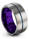 Best Friends Wedding Rings Grey and Blue Tungsten Rings Promise Ring for Her - Charming Jewelers