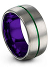 Wedding Band Sets for Both Tungsten Carbide Grey and Green Ring Grey Plated - Charming Jewelers