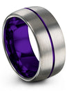 Wedding Bands Grey and Purple Brushed Grey Tungsten Band for Ladies Simple Grey - Charming Jewelers