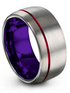 Grey Wedding Rings Custom Tungsten Carbide Band Men Cute Band Anniversary Gifts - Charming Jewelers