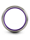 Grey Purple Mens Wedding Rings Grey Plated Tungsten Ring for Men Engraved - Charming Jewelers